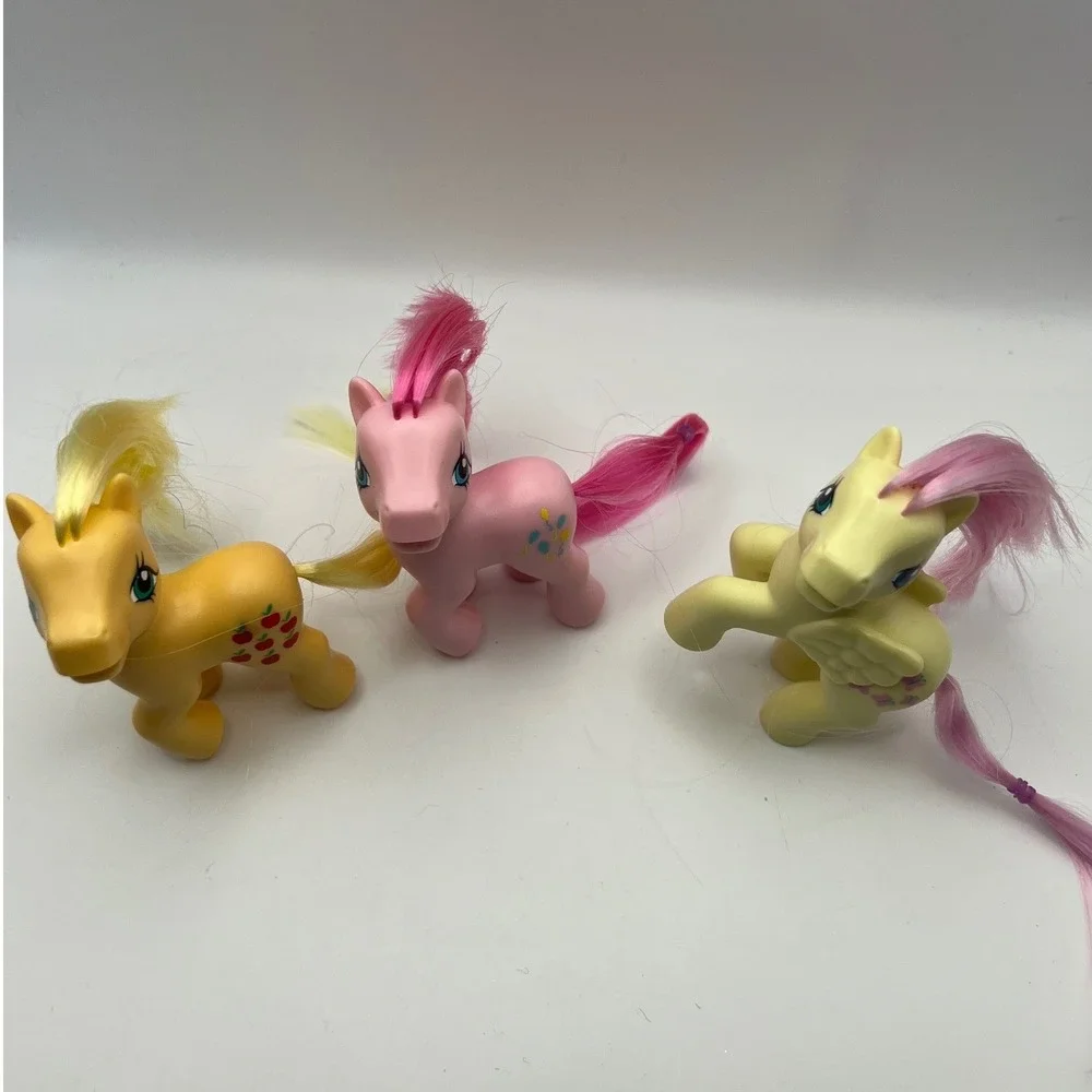 My Little Pony Retro Rainbow Mane 6 Lot of 3 Pinkie Pie Apple Jack Fluttershy